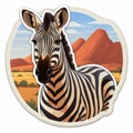 Zebra Sticker Australia Desert - Flat Design By Patrick Brown