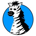 Zebra sticker icons flat avatar