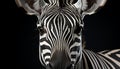 Zebra, striped beauty, looking at camera, elegance in nature generated by AI