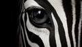 Zebra striped close up, black and white beauty in nature generated by AI