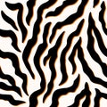 Zebra stripes seamless pattern. Tiger stripes skin print design. Wild animal hide artwork background. Color vector illustration. Royalty Free Stock Photo