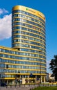 Zebra Tower office plaza of Union Investment at Rondo Jazdy Polskiej circle in Srodmiescie downtown district of Warsaw, Poland