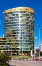 Zebra Tower office plaza of Union Investment at Rondo Jazdy Polskiej circle in Srodmiescie downtown district of Warsaw, Poland