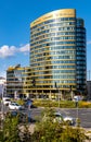 Zebra Tower office plaza of Union Investment at Rondo Jazdy Polskiej circle in Srodmiescie downtown district of Warsaw, Poland