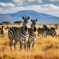 zebra in wheat field generated by AI tool Royalty Free Stock Photo