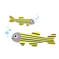 Zebrafish animal cartoon character vector illustration