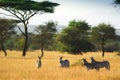 Zebras on african savannah