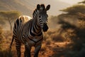 Zebras elegance a detailed portrait amidst the lush forest