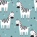 Zebras, seamless pattern