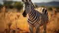Zebras Thriving in Their Grassland Habitat. Generative AI