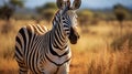 Zebras Thriving in Their Grassland Habitat. Generative AI