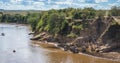 Zebras and wildebeest during migration from Serengeti to Masai M Royalty Free Stock Photo