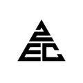 ZEC triangle letter logo design with triangle shape. ZEC triangle logo design monogram. ZEC triangle vector logo template with red Royalty Free Stock Photo