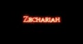 Zechariah written with fire. Loop