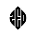 ZED circle letter logo design with circle and ellipse shape. ZED ellipse letters with typographic style. The three initials form a Royalty Free Stock Photo