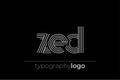 ZED modern geometric typography logo Royalty Free Stock Photo