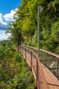 Zeda-gordi, Georgia - September 19, 2018: People Walking and taking photos On the hiking trail on Territory national Park Okatse