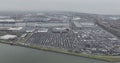 Zeebrugge, province of West Flanders, Belgium, March 3th, 2024: Commercial, industrial and transhipment ports of