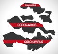 Zeeland NETHERLANDS province map with Coronavirus warning illustration