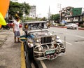 A zeepney parking on street at Baclaran in Manila, Philippines Royalty Free Stock Photo