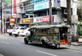 A zeepney running on street at Quezon city in Manila, Philippines Royalty Free Stock Photo