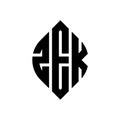 ZEK circle letter logo design with circle and ellipse shape. ZEK ellipse letters with typographic style. The three initials form a Royalty Free Stock Photo