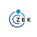 ZEK letter technology logo design on white background. ZEK creative initials letter IT logo concept. ZEK letter design