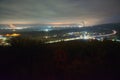 Zelena, Czech republic - November 21, 2021: nighty landscape from lookout tower