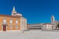 Zeleni trg square in Zadar with Saint Donatus church, Saint Marija church and Archaeological museum Royalty Free Stock Photo