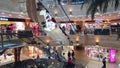 Zelenograd, Russia - October 02 2016. People go on escalator in the mall Iridium