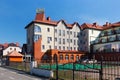 ZELENOGRADSK, KALININGRAD REGION, RUSSIA - APRIL 02, 2019: View of the hotel Sambia on the Baltic Sea coast in famous resort