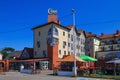 ZELENOGRADSK, KALININGRAD REGION, RUSSIA - JUNE 18, 2019: View of the hotel Sambia on the Baltic Sea coast in famous resort Royalty Free Stock Photo