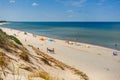 Zelenogradsk-Russia-June 27, 2020: Beach on the EFA dune on the Curonian spit