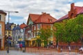 ZELENOGRADSK, RUSSIA - JUNE 16, 2020: Historic buildings in the art nouveau in the Zelenogradsk until 1945 the german resort Royalty Free Stock Photo