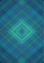 Abstract background with rhombuses patterns derived from the intersection of green, blue and black stripes