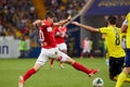 Zelimkhan Bakaev of FC Spartak Moscow battle for the ball