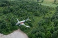 Zeljava Air Base in Croatia and Abandoned Douglas C-47 Airplane on the airbase entrance. It is on the border between Croatia and