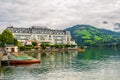 ZELL AM SEE, AUSTRIA, JULY 29, 2016: view of the Grand hotel situated on shore of the Zeller lake in Zell am see in