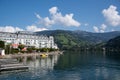 ZELL AM SEE , AUSTRIA 21 September , 2020 Beautiful, elegant `Grand Hotel` right on the lake in fine weather