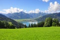 Panorama of beautiful mountain town Zell am See, Salzburger Land, Salzburg, Austria Royalty Free Stock Photo