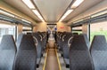 Zellik Asse, Flanders - Belgium - Inside view of modern train carriage