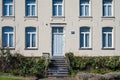 Zellik, Flemish Brabant, Belgium - Classical parsonage house and entrance with porch stairs