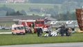 Historic First World War plane crashed after landing on bad weather conditions Royalty Free Stock Photo