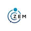 ZEM letter technology logo design on white background. ZEM creative initials letter IT logo concept. ZEM letter design Royalty Free Stock Photo