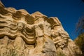 Zemi valley, Goreme, Cappadocia, Anatolia, Turkey: Unique and incredible rock on the blue sky in Sunny summer weather