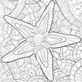 Adult coloring book,page a cute shell image for relaxing.