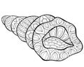 Adult coloring book,page a cute shell image for relaxing.