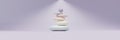 Zen Balance stone, pebble stack pastel color, Spa wellness, yoga meditation. copy space. 3d render