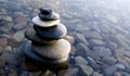 Zen Balancing Rocks Pebbles Covered Water Concept Royalty Free Stock Photo
