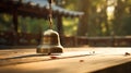 A zen bell being rung to mark the beginning of meditation